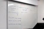 Whiteboard with good and bad use of PowerPoint