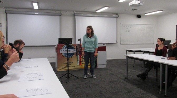 Toastmasters meeting of the U-CAN-SPEAK Club at the University of Canterbury in Christchurch
